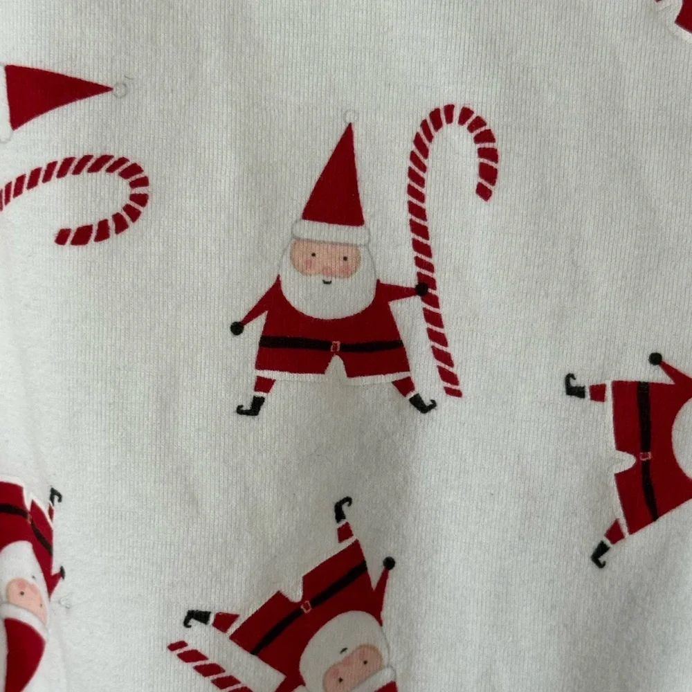 POTTERY BARN KIDS Santa White Red Pajamas Pants Shirt Set Adult XS